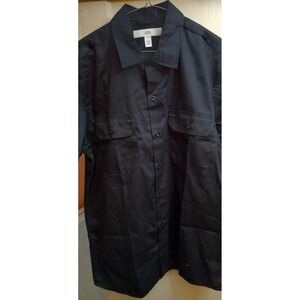 Amazon Essentials Medium Black Short Sleeve Button Down Shirt